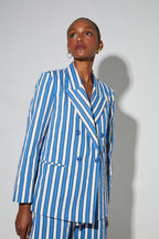 Blazer Jimmy Riviera Suit Lines Blue Fabriqué En Italie
