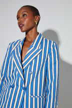 Blazer Jimmy Riviera Suit Lines Blue Fabriqué En Italie
