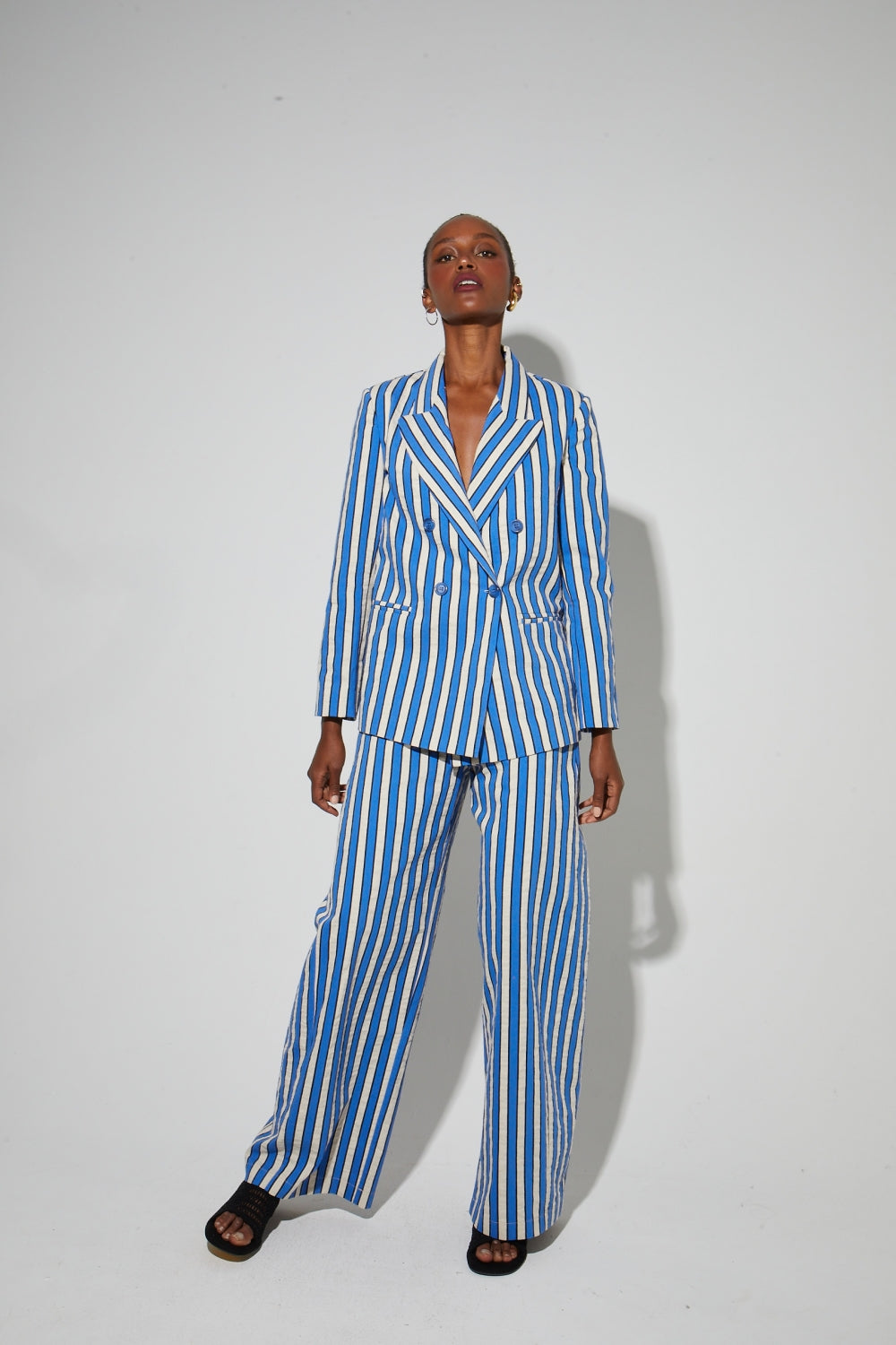 Blazer Jimmy Riviera Suit Lines Blue Fabriqué En Italie