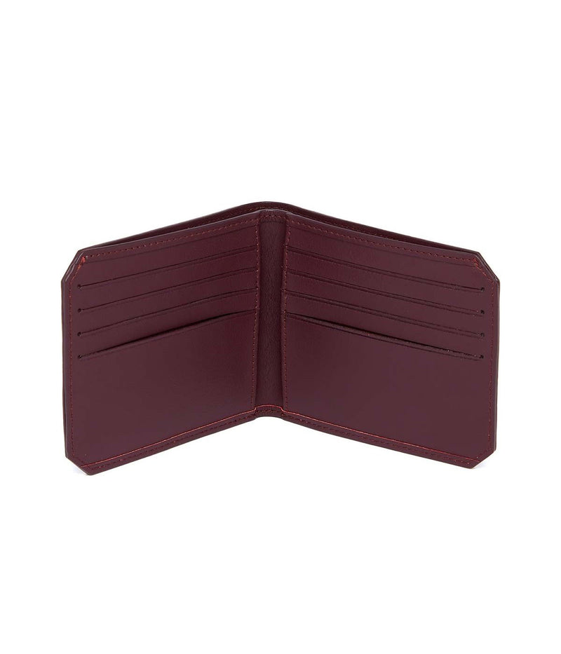 Portefeuille Italien Bordeaux - 100% Cuir - Homme - 2 Volets Intérieurs