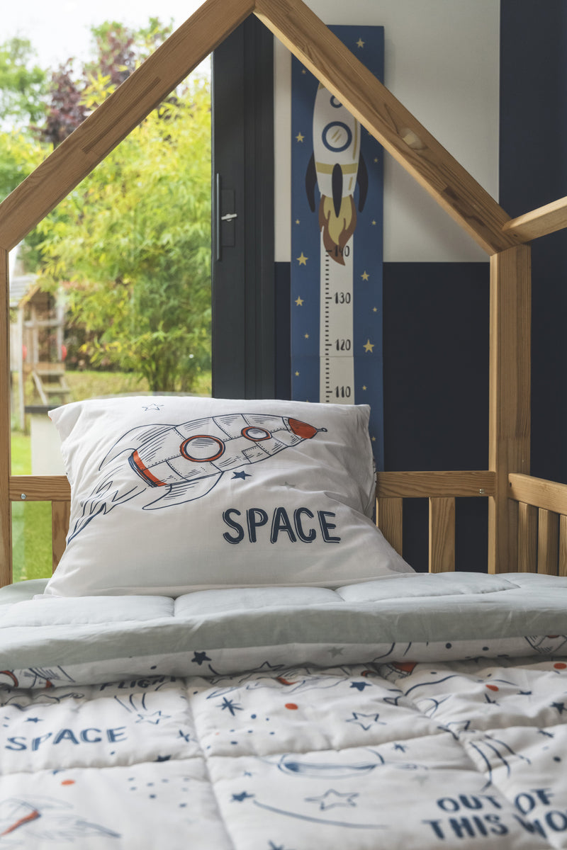 Couette Imprimée + 1 Taie D'Oreiller - Coton Imprimé - Galaxie