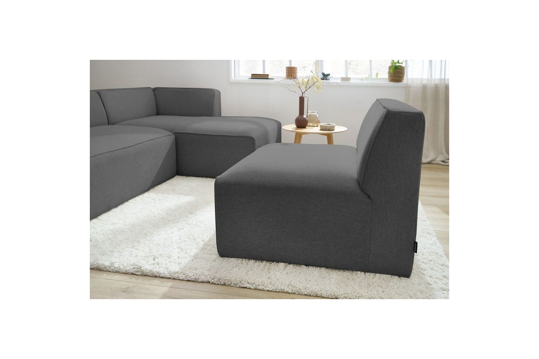 Megeve - Chauffeuse 1 Place Pour Canapé Modulable - Tissu Lisse