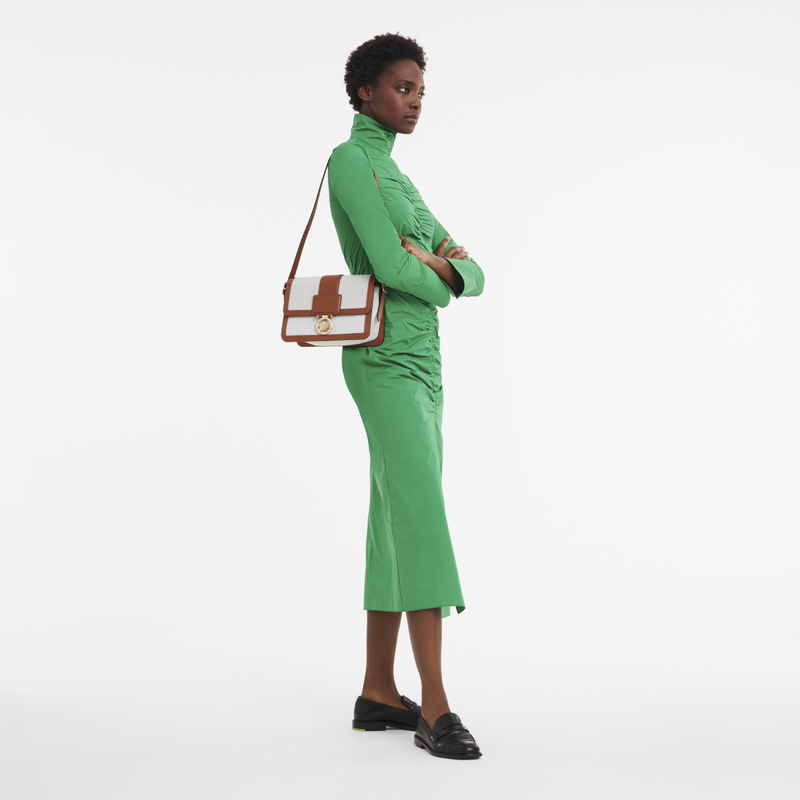 M Shoulder Bag - Box-Trot Canvas - Cognac