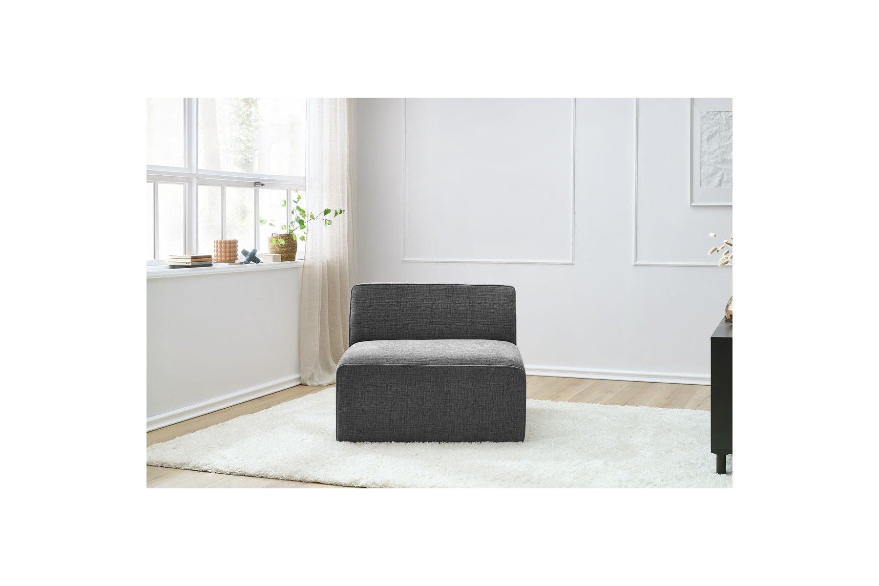 One-Seater Armchair for Modular Sofa - Megeve - Textured Fabric