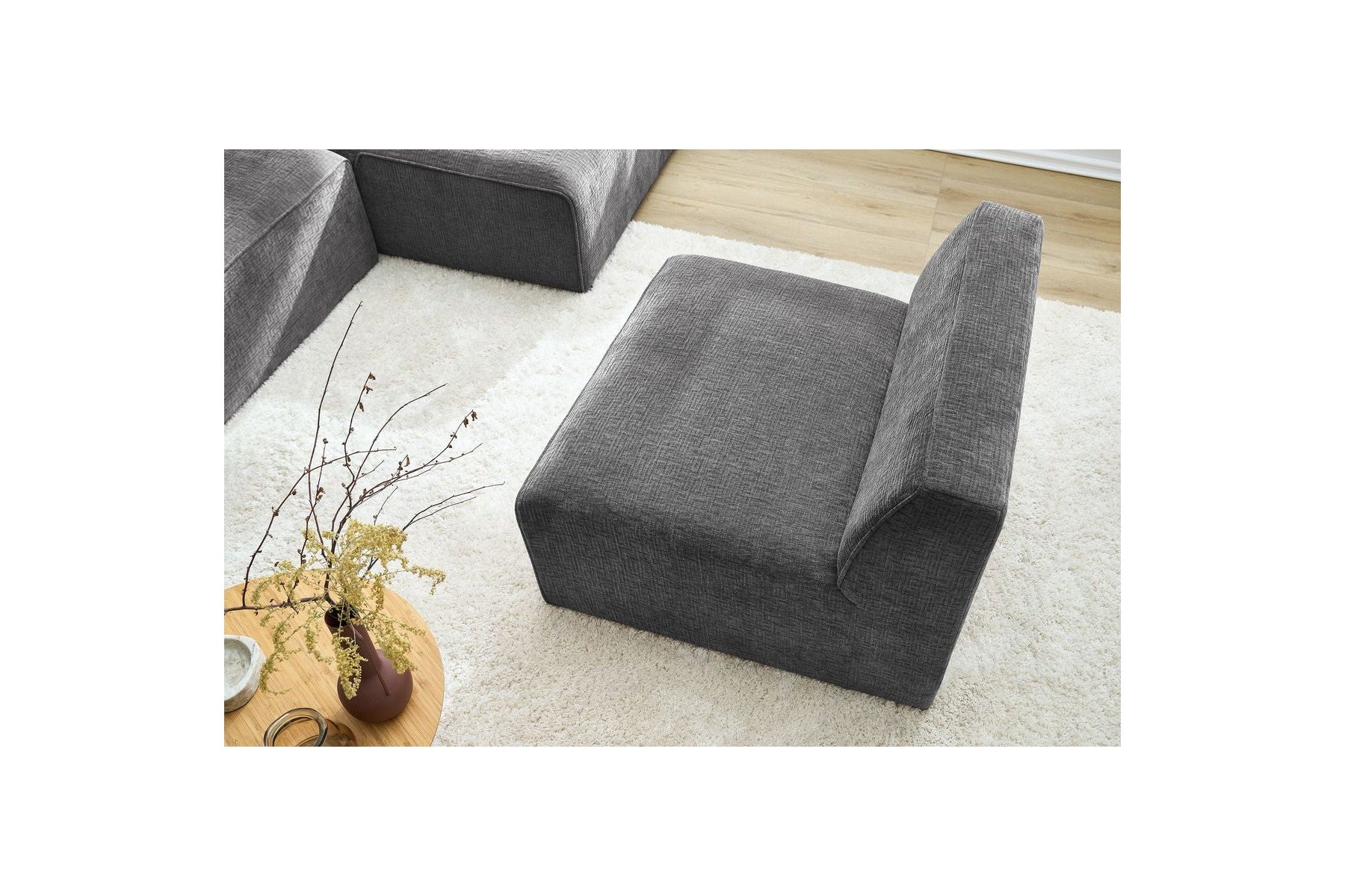 One-Seater Armchair for Modular Sofa - Megeve - Textured Fabric