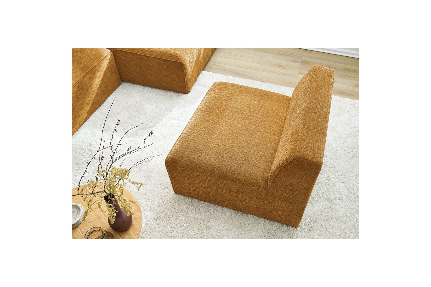 One-Seater Armchair for Modular Sofa - Megeve - Textured Fabric