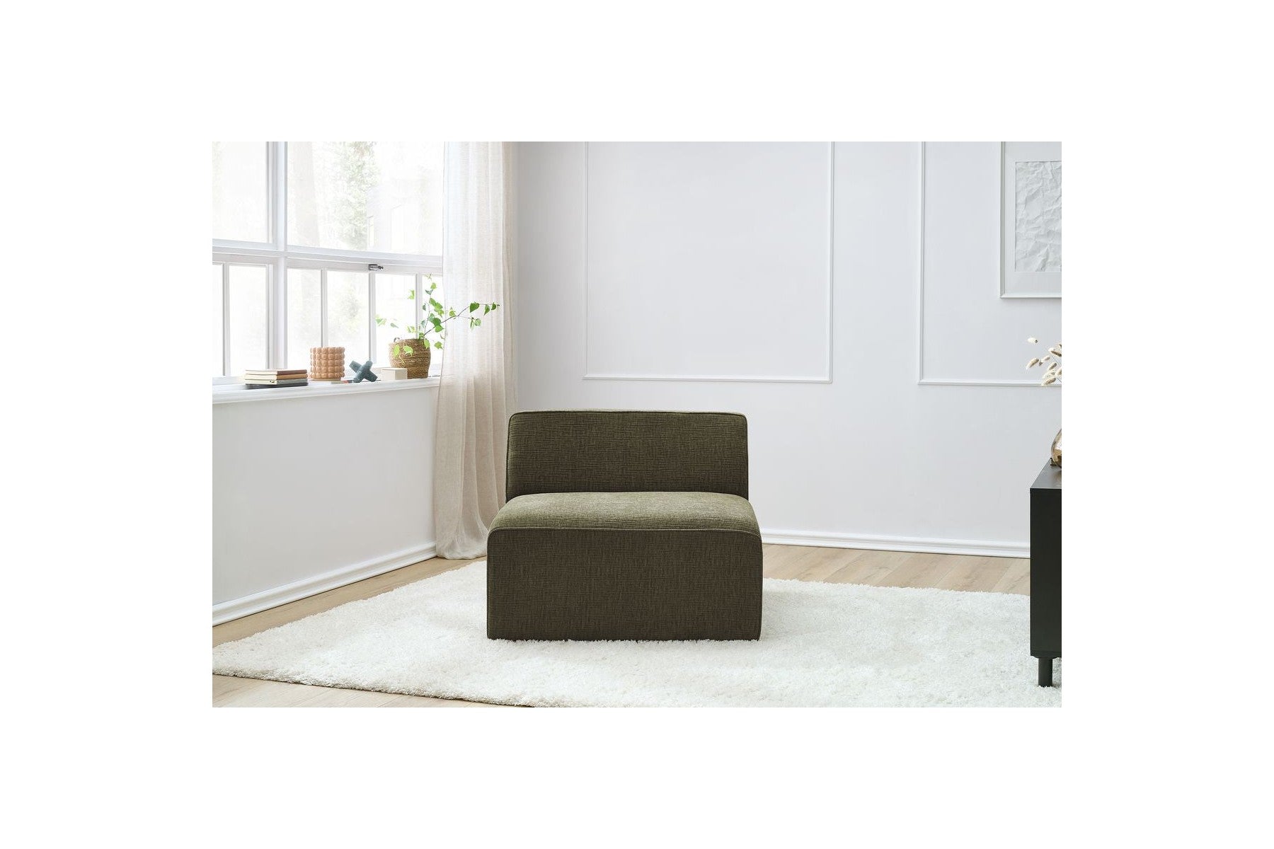 One-Seater Armchair for Modular Sofa - Megeve - Textured Fabric