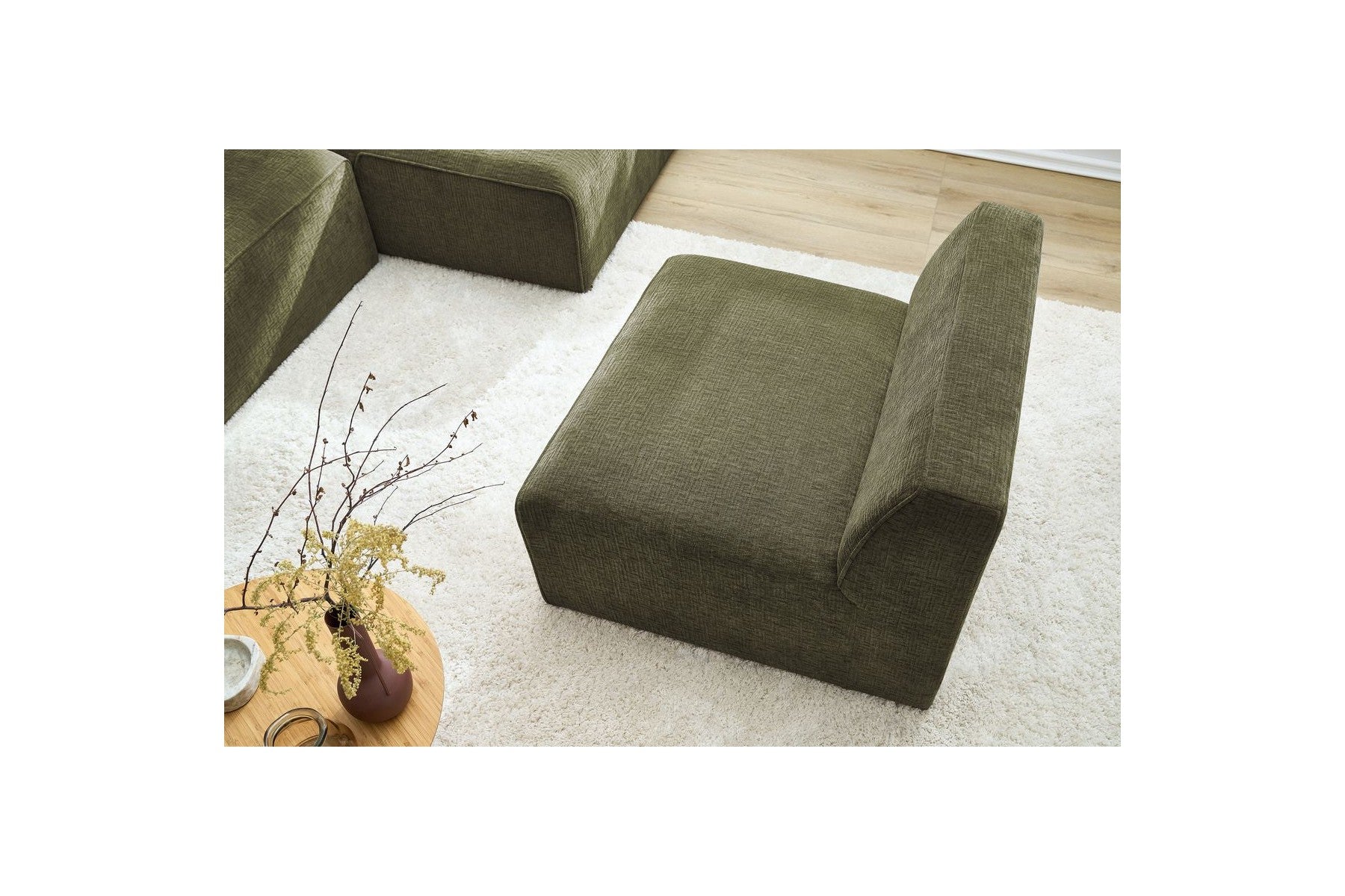 One-Seater Armchair for Modular Sofa - Megeve - Textured Fabric
