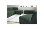 Megeve - Canapé D'Angle Fixe Modulable - Tissu Lisse Avec 1 Chauffeuse Et 1 Pouf - Angle Droit
