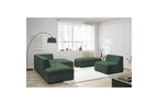 Megeve - Canapé D'Angle Fixe Modulable - Tissu Lisse Avec 1 Chauffeuse Et 1 Pouf - Angle Droit