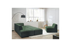 Megeve - Canapé D'Angle Fixe Modulable - Tissu Lisse Avec 1 Chauffeuse Et 1 Pouf - Angle Droit