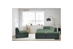Megeve - Canapé D'Angle Fixe Modulable - Tissu Lisse Avec 1 Chauffeuse Et 1 Pouf - Angle Gauche