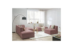 Megeve - Canapé D'Angle Fixe Modulable - Tissu Lisse Avec 1 Chauffeuse Et 1 Pouf - Angle Droit