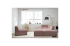 Megeve - Canapé D'Angle Fixe Modulable - Tissu Lisse Avec 1 Chauffeuse Et 1 Pouf - Angle Gauche