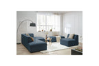 Megeve - Canapé D'Angle Fixe Modulable - Tissu Lisse Avec 1 Chauffeuse Et 1 Pouf - Angle Droit