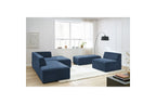 Canapé D'Angle Fixe Modulable - Megeve - Tissu Texturé - Avec 1 Chauffeuse Et 1 Pouf - Angle Droit