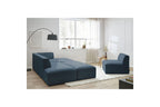 Megeve - Canapé D'Angle Fixe Modulable - Tissu Lisse Avec 1 Chauffeuse Et 1 Pouf - Angle Droit