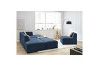 Canapé D'Angle Fixe Modulable - Megeve - Tissu Texturé - Avec 1 Chauffeuse Et 1 Pouf - Angle Droit