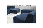 Canapé D'Angle Fixe Modulable - Megeve - Tissu Texturé - Avec 1 Chauffeuse Et 1 Pouf - Angle Droit