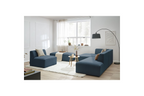 Megeve - Canapé D'Angle Fixe Modulable - Tissu Lisse Avec 1 Chauffeuse Et 1 Pouf - Angle Gauche