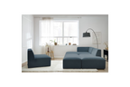 Megeve - Canapé D'Angle Fixe Modulable - Tissu Lisse Avec 1 Chauffeuse Et 1 Pouf - Angle Gauche