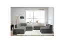Canapé D'Angle Fixe Modulable - Megeve - Tissu Lisse Avec 1 Chauffeuse Et 1 Pouf - Angle Droit