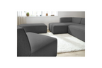 Megeve - Canapé D'Angle Fixe Modulable - Tissu Lisse Avec 1 Chauffeuse Et 1 Pouf - Angle Gauche