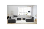 Canapé D'Angle Fixe Modulable - Megeve - Tissu Texturé - Avec 1 Chauffeuse Et 1 Pouf - Angle Droit