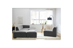 Canapé D'Angle Fixe Modulable - Megeve - Tissu Texturé - Avec 1 Chauffeuse Et 1 Pouf - Angle Droit