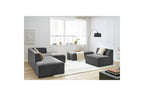 Canapé D'Angle Fixe Modulable - Megeve - Tissu Texturé - Avec 1 Chauffeuse Et 1 Pouf - Angle Droit