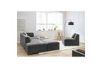 Canapé D'Angle Fixe Modulable - Megeve - Tissu Texturé - Avec 1 Chauffeuse Et 1 Pouf - Angle Droit