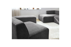 Canapé D'Angle Fixe Modulable - Megeve - Tissu Texturé - Avec 1 Chauffeuse Et 1 Pouf - Angle Gauche