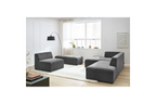 Canapé D'Angle Fixe Modulable - Megeve - Tissu Texturé - Avec 1 Chauffeuse Et 1 Pouf - Angle Gauche