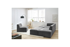 Canapé D'Angle Fixe Modulable - Megeve - Tissu Texturé - Avec 1 Chauffeuse Et 1 Pouf - Angle Gauche