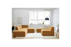 Canapé D'Angle Fixe Modulable - Megeve - Tissu Texturé - Avec 1 Chauffeuse Et 1 Pouf - Angle Droit