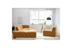 Canapé D'Angle Fixe Modulable - Megeve - Tissu Texturé - Avec 1 Chauffeuse Et 1 Pouf - Angle Droit