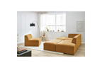 Canapé D'Angle Fixe Modulable - Megeve - Tissu Texturé - Avec 1 Chauffeuse Et 1 Pouf - Angle Gauche