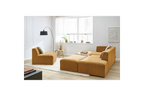 Canapé D'Angle Fixe Modulable - Megeve - Tissu Texturé - Avec 1 Chauffeuse Et 1 Pouf - Angle Gauche
