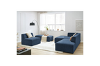 Canapé D'Angle Fixe Modulable - Megeve - Tissu Texturé - Avec 1 Chauffeuse Et 1 Pouf - Angle Gauche