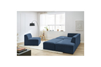 Canapé D'Angle Fixe Modulable - Megeve - Tissu Texturé - Avec 1 Chauffeuse Et 1 Pouf - Angle Gauche