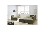 Canapé D'Angle Fixe Modulable - Megeve - Tissu Texturé - Avec 1 Chauffeuse Et 1 Pouf - Angle Gauche