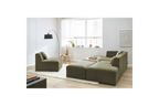 Canapé D'Angle Fixe Modulable - Megeve - Tissu Texturé - Avec 1 Chauffeuse Et 1 Pouf - Angle Gauche