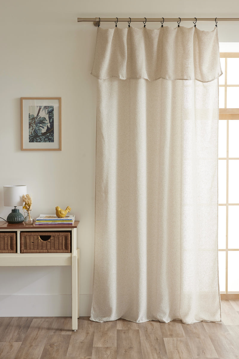 Rideau Ajustable + 8 Anneaux Pince - Dua - Sable