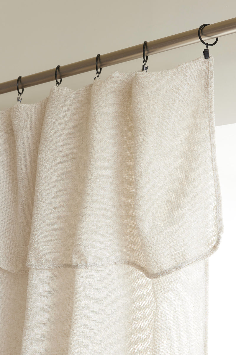 Rideau Ajustable + 8 Anneaux Pince - Dua - Sable