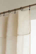 Adjustable Curtain + 8 Clip Rings - Elda - Sand
