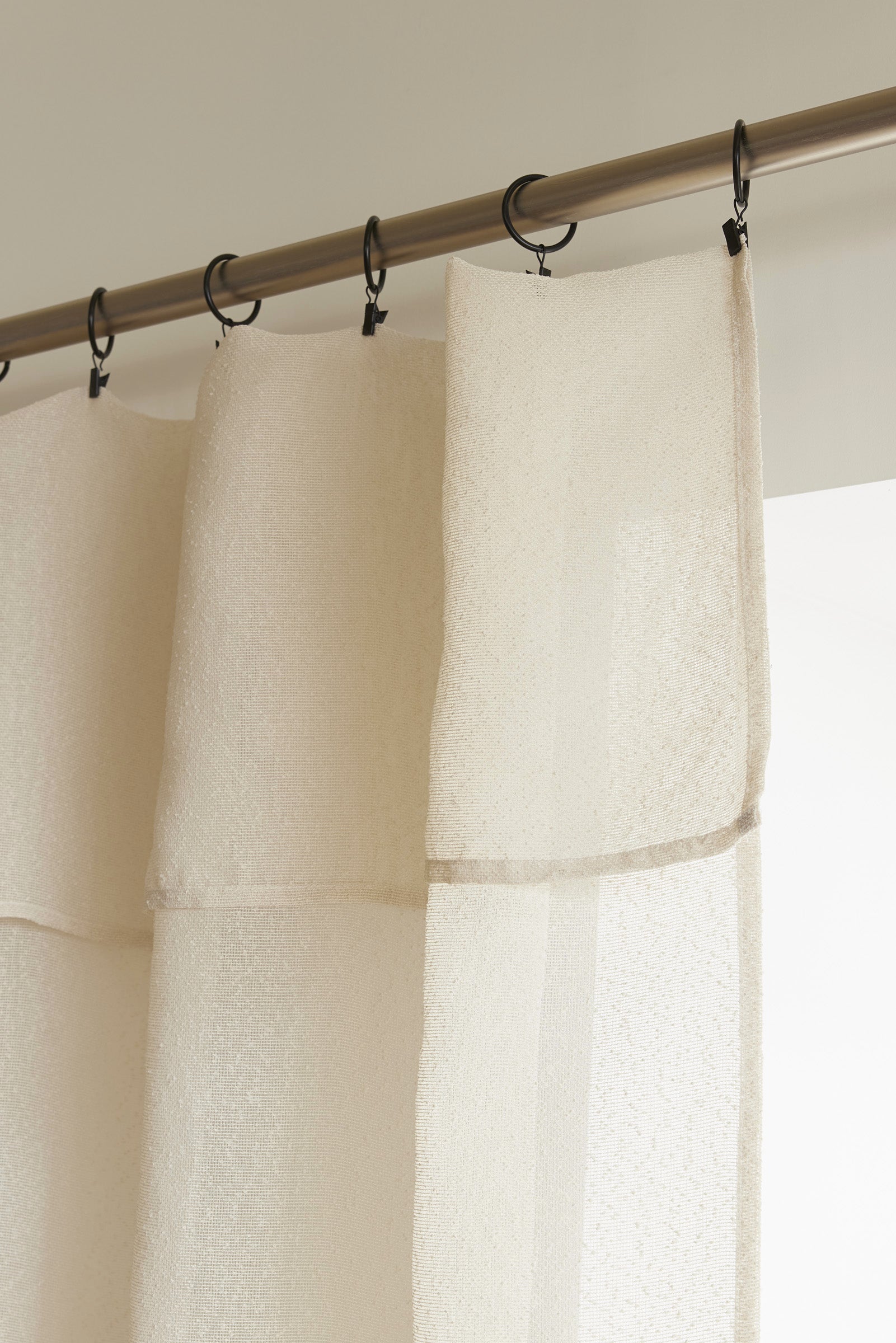 Adjustable Curtain + 8 Clip Rings - Elda - Sand
