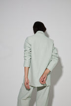Blazer Ema, Rayures Gaufrées Vertes Fabriqué En Italie