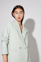 Blazer Ema, Rayures Gaufrées Vertes Fabriqué En Italie