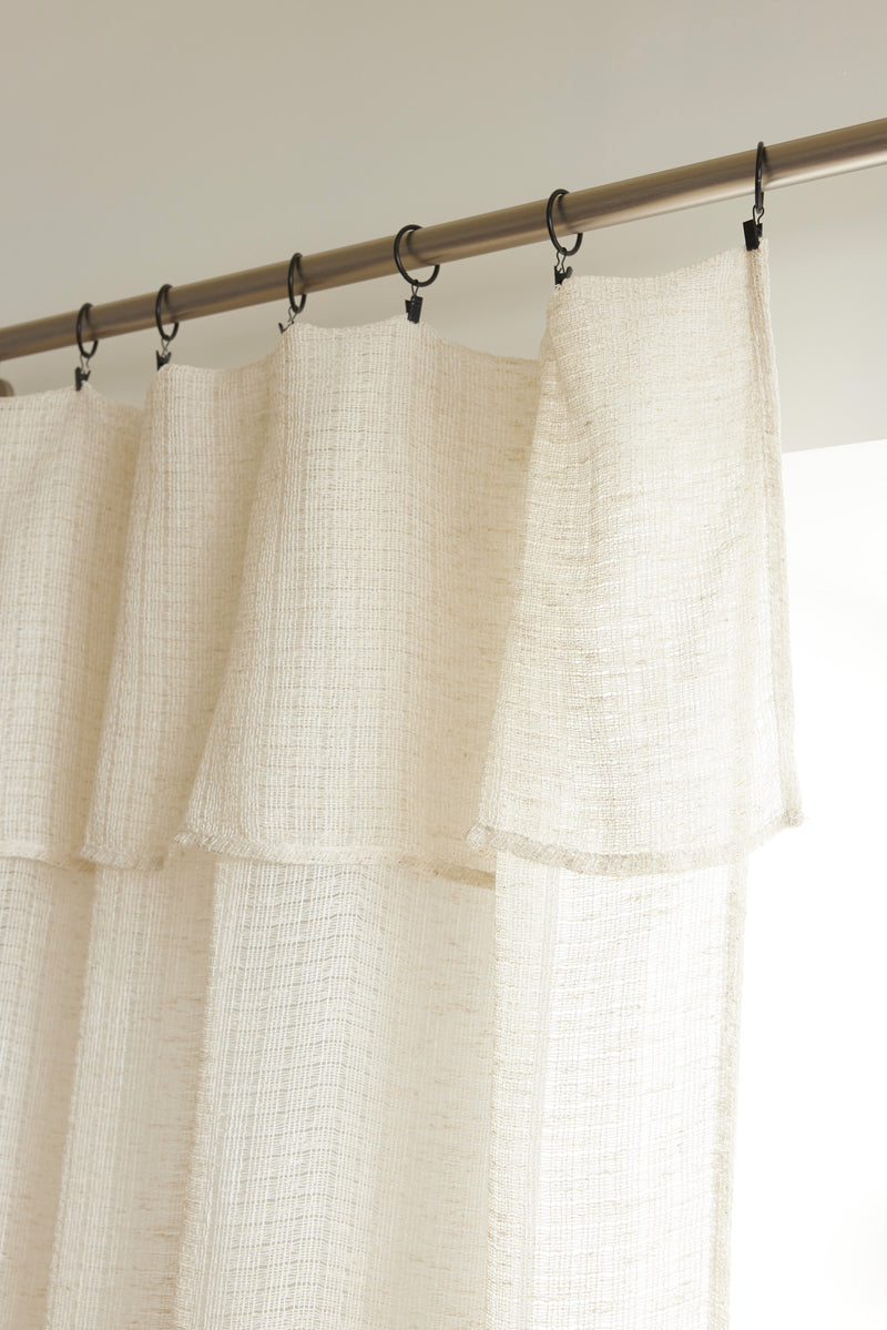 Rideau Ajustable + 8 Anneaux Pince - Freya - Sable