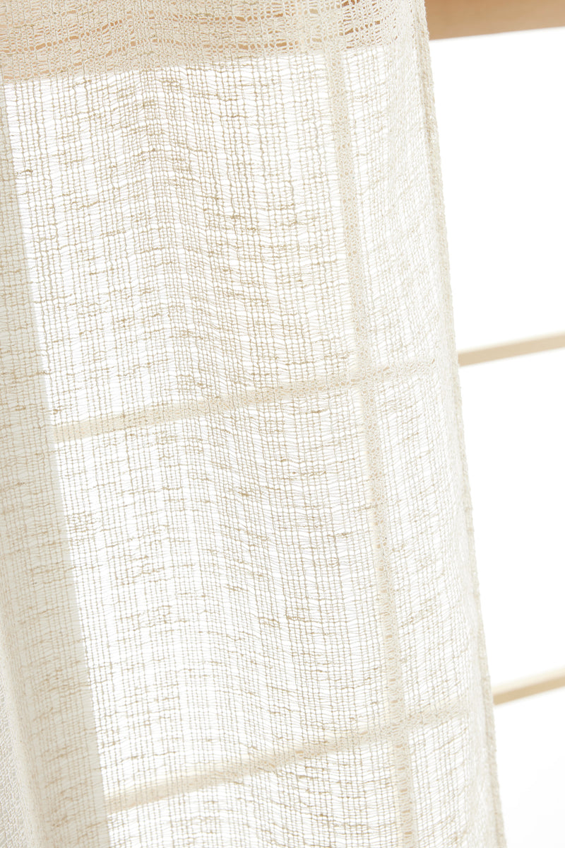 Rideau Ajustable + 8 Anneaux Pince - Freya - Sable